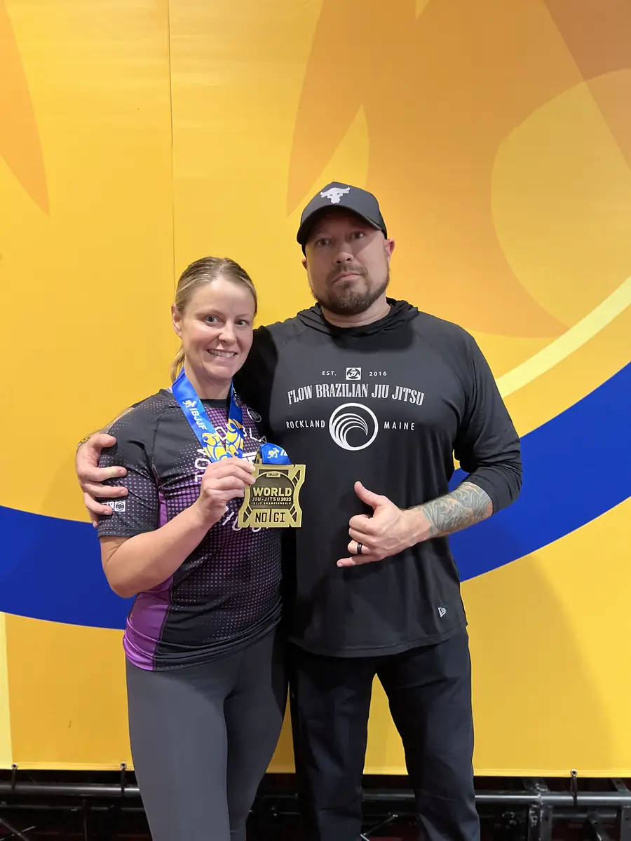 Sandy Martz with her medal at the IBJJF World No-Gi Championship